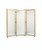 Glass mirror, mobile caster base, 3-panel mirror, 28" W x 75" H