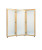 Glass mirror, mobile caster base, 3-panel mirror, 28" W x 75" H