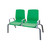 Structured Seating, 2 Seats, Arms/Dividers, Floor Glides, Indigo