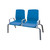 Structured Seating, 2 Seats, Arms/Dividers, Floor Glides, Stone Gray