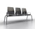 Structured Seating, 4 Seats, Arms/Dividers, Bolt Down, Aqua