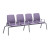 Structured Seating, 4 Seats, Arms/Dividers, Bolt Down, Midnight Blue
