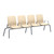 Structured Seating, 4 Seats, Arms/Dividers, Bolt Down, Slate Blue