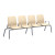 Structured Seating, 4 Seats, Arms/Dividers, Bolt Down, Slate Blue