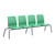 Structured Seating, 4 Seats, No Arms, Bolt Down, Indigo