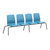 Structured Seating, 4 Seats, No Arms, Floor Glides, Stone Gray