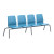 Structured Seating, 4 Seats, No Arms, Floor Glides, Stone Gray