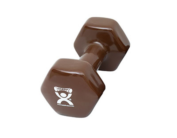 CanDo vinyl coated dumbbell - 20 lb - Brown, each