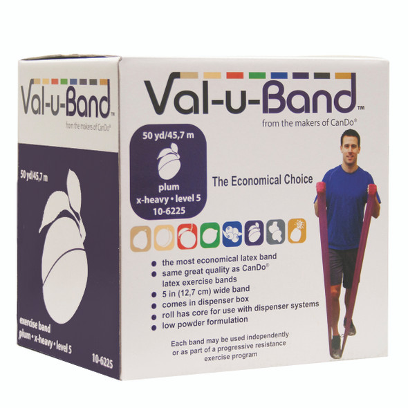 Val-u-Band Resistance Bands, Dispenser Roll, 50 Yds., Plum-Level 5/7, Contains Latex