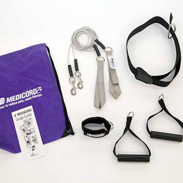 MediCordz 4-Foot Bungie Rehab Kit, Silver (1 - 7 lbs)