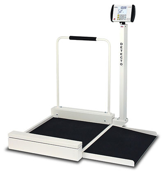 Detecto, 6495 Wheelchair Scale, Stationary, Digital, 800 lb x .2 lb / 360 kg x .1 kg, AC Adap