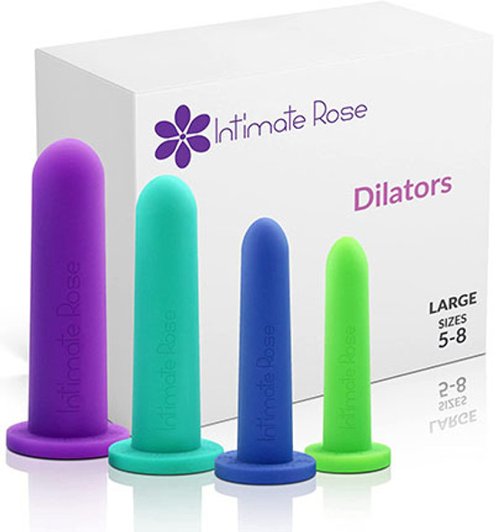 Intimate Rose, Silicone Dilators for Women and Men, Large (Sizes 5-8), Pack of 4