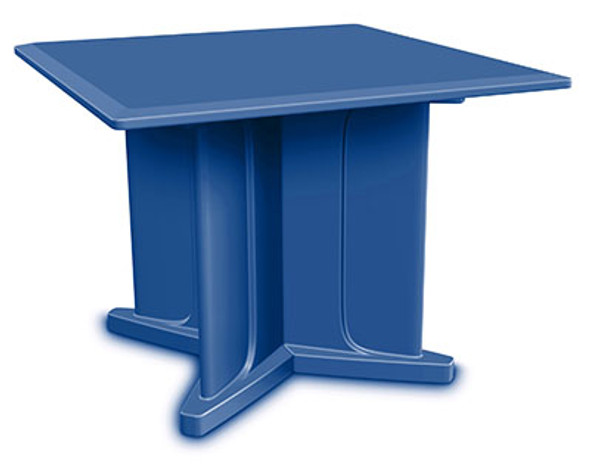 Endurance Table 42" Square X-Base Flame Retardant, Blue Grey