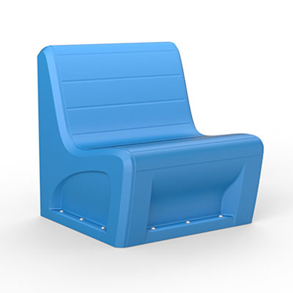 Sabre Chair Floor Mount, Gangable with Access Door, Blue Grey