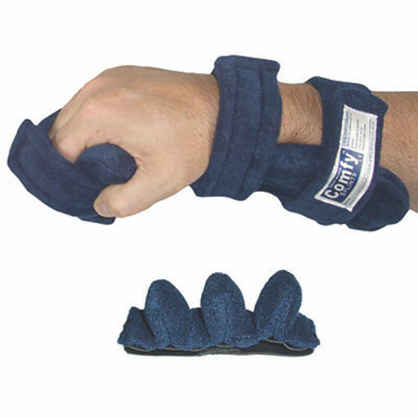 Comfy Splints, Standard Terry Cloth Hand Orthosis with Finger Separator, Adult, Navy Blue