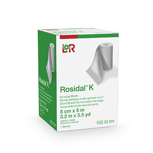 Rosidal K Short Stretch Elastic Bandage, 3.2 in x 5.5 yds (8 cm x 5 m)