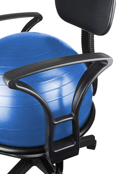 CanDo Ball Chair - Metal - Mobile - with Back - with Arms - with 22" Blue Ball