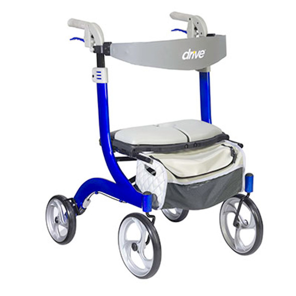 Drive, Nitro DLX Euro Style Rollator Rolling Walker, Sleek Blue