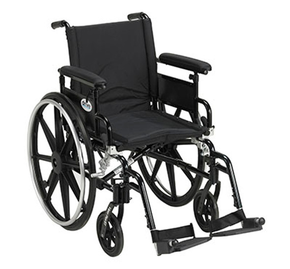 Drive, Viper Plus GT Wheelchair with Flip Back Removable Adjustable Full Arms, Swing away Footrests, 18" Seat
