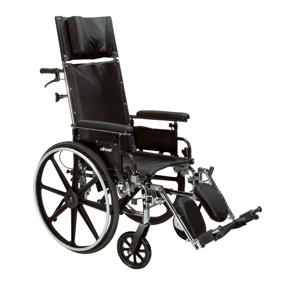 Drive, Viper Plus GT Full Reclining Wheelchair, Detachable Full Arms, 16" Seat