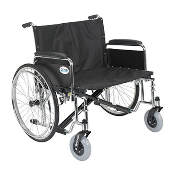 Drive, Sentra EC Heavy Duty Extra Wide Wheelchair, Detachable Full Arms, 28" Seat