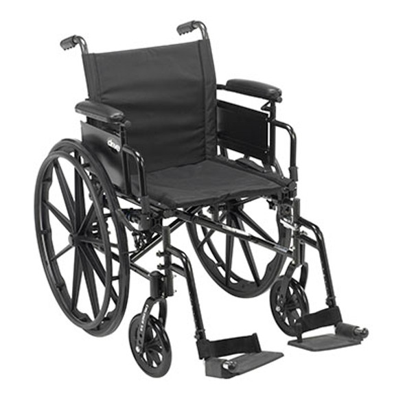 Drive, Cruiser X4 Lightweight Dual Axle Wheelchair with Adjustable Detachable Arms, Desk Arms, Swing Away Footrests, 18" Seat