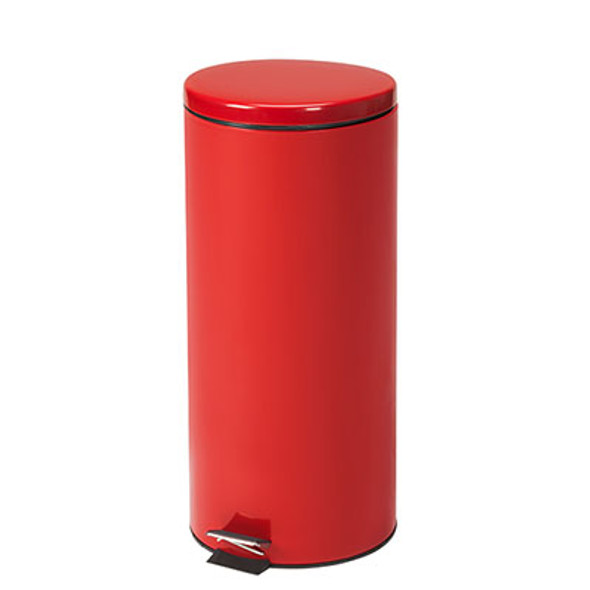 Clinton, Small Round Waste Receptacle, Red, 32 Quart