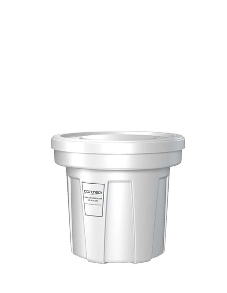 Food Grade Receptacle w/Lid, White, 22 gal