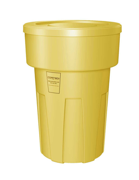 Food Grade Receptacle w/Lid, Yellow, 55 gal