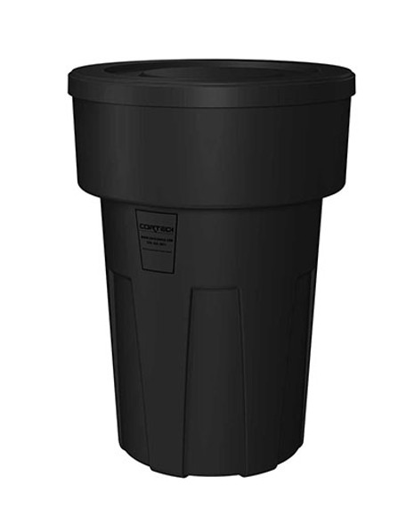 Food Grade Receptacle w/Lid, Black, 55 gal