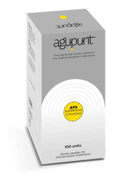 APS Superficial Dry Needle, 0.25 x 40 mm, Yellow tip, Box of 100