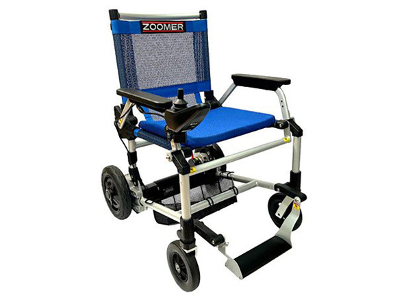 Zoomer Folding Power Chair, One-Handed Control, Blue, FDA Listed