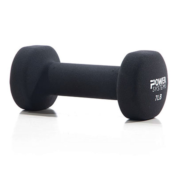 Premium Neoprene Coated Dumbbell, Black, Pair, 7 lb