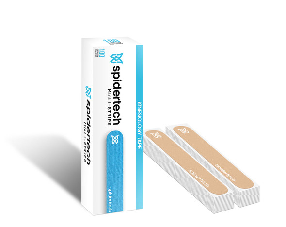 SpiderTech Kinesiology Tape, Mini i-Strip, Beige, Pack of 100