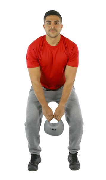 CanDo One Handle Medicine Ball - 15 lb - Silver