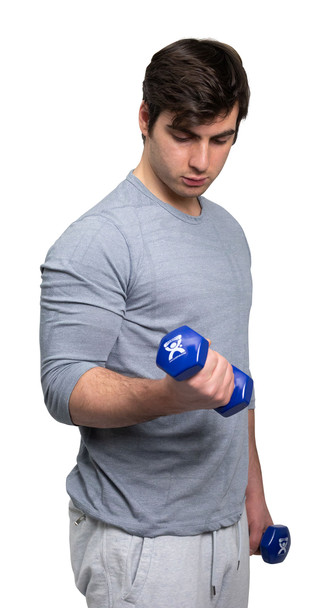 CanDo Vinyl Coated Dumbbell, Blue (5 lb), Each