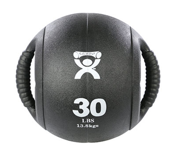 CanDo, Dual-Handle Medicine Ball, 9" Diameter, Black, 30 lb.