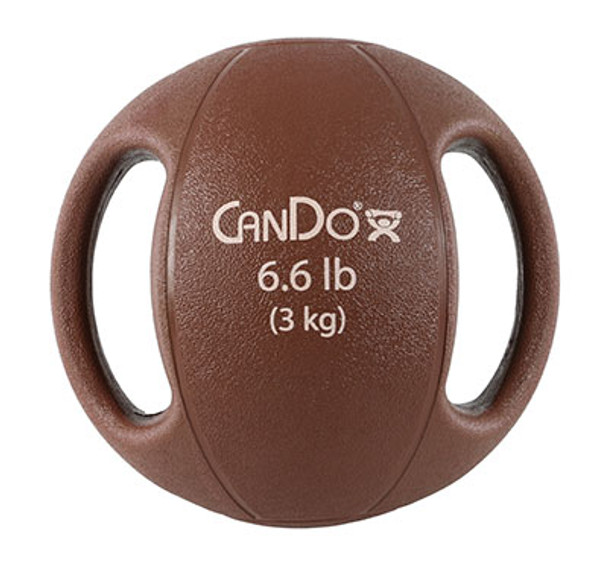 CanDo, Molded Dual Handle Medicine Ball, Tan, 6.6 lb. (3 kg)