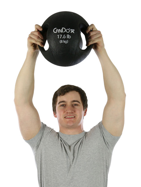 CanDo, Molded Dual Handle Medicine Ball, Black, 17.6 lb. (8 kg)