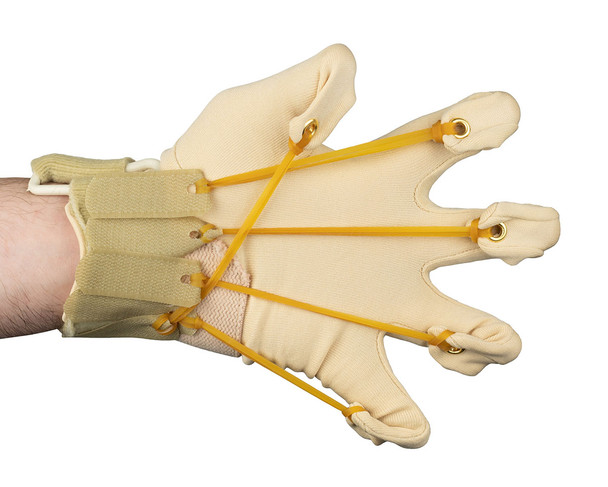 CanDo Deluxe with Thumb Finger Flexion Glove, L/XL Left