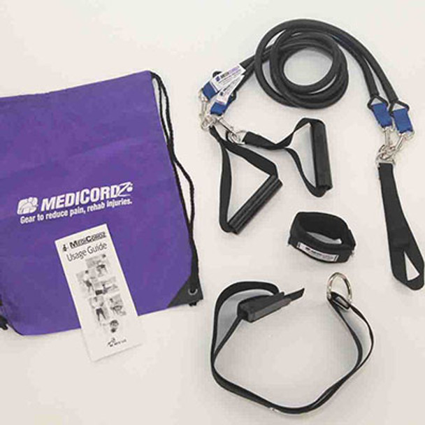 MediCordz Modular Tubing Rehab Kit, Black (20 - 45 lbs)
