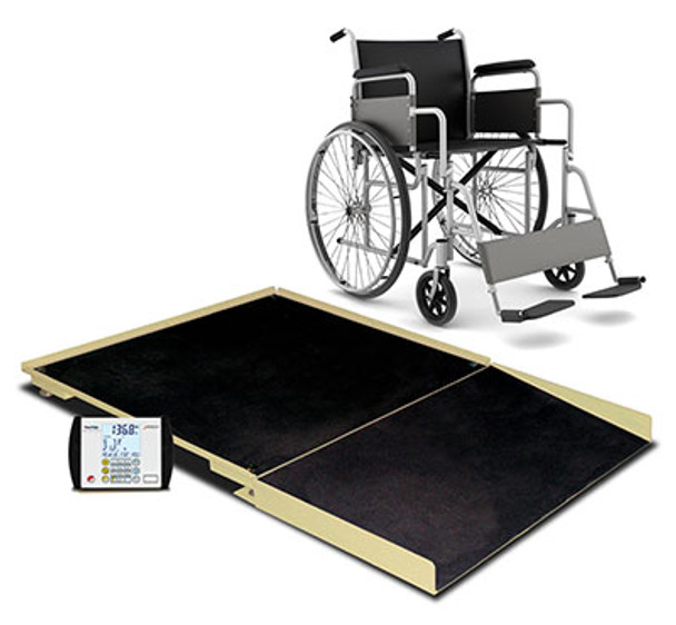 Detecto, Floor Scale, 3' x 3', 1000 Lb Capacity, Ramp, MV1 Indicator, AC Adapter