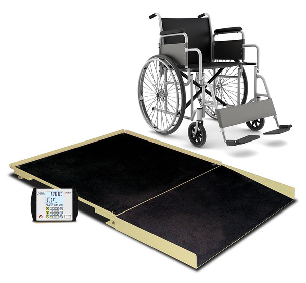 Detecto, Floor Scale, 4' x 4', 1000 Lb Capacity, Ramp, MV1 Indicator, AC Adapter