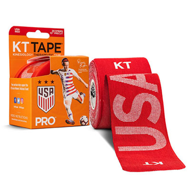 KT TAPE PRO, Precut 10" Strip (20 each), USA Red