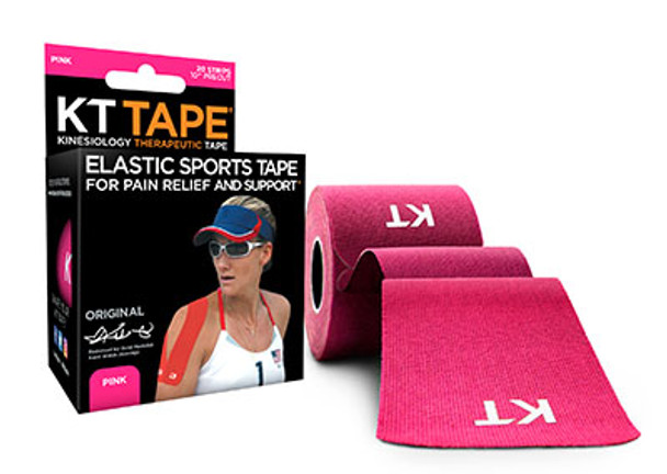 KT TAPE Cotton, Precut 10" Strip (20 each), Pink