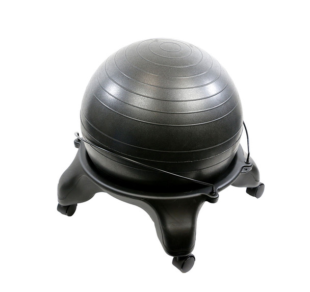 CanDo Ball Stool - Plastic - Mobile - No Back - Adult Size - with 22" Black Ball