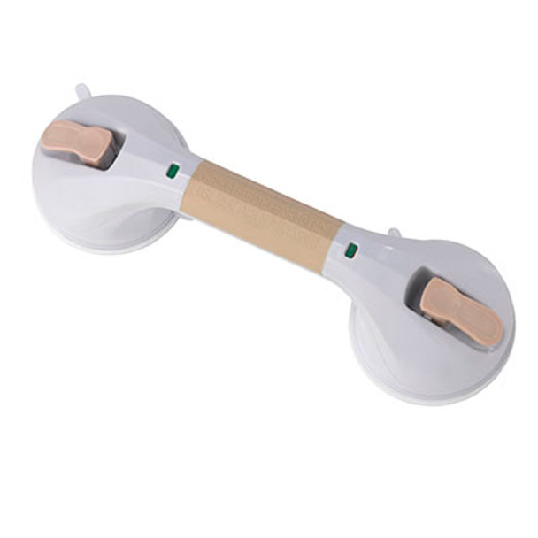 Drive, Suction Cup Grab Bar, 12", White and Beige