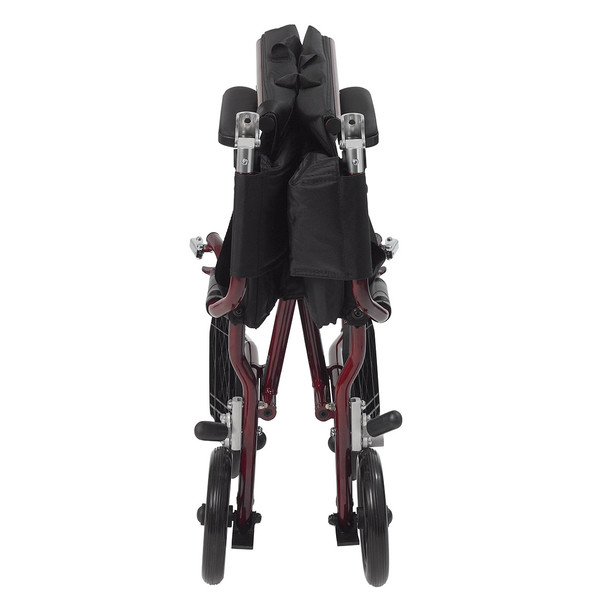 Drive, Fly Lite Ultra Lightweight Transport Wheelchair, Burgundy