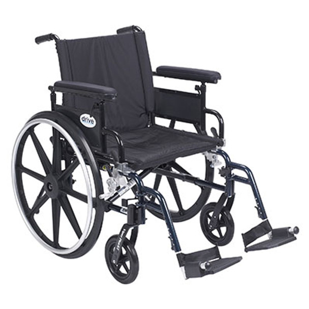 Drive, Viper Plus GT Wheelchair with Flip Back Removable Adjustable Full Arms, Swing away Footrests, 20" Seat