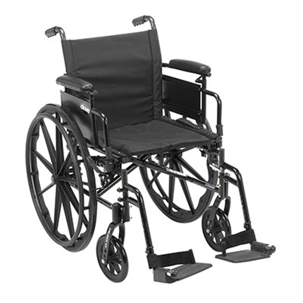 Drive, Cruiser X4 Lightweight Dual Axle Wheelchair with Adjustable Detachable Arms, Desk Arms, Swing Away Footrests, 16" Seat